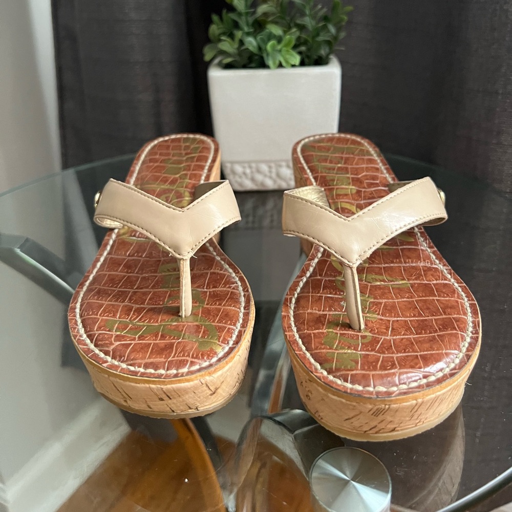 Sam Edelman. Women’s size 4. Nude wedge Sandals